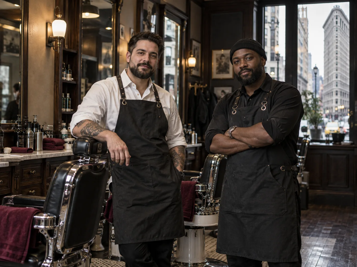 Fictional Northline barbers in the shop