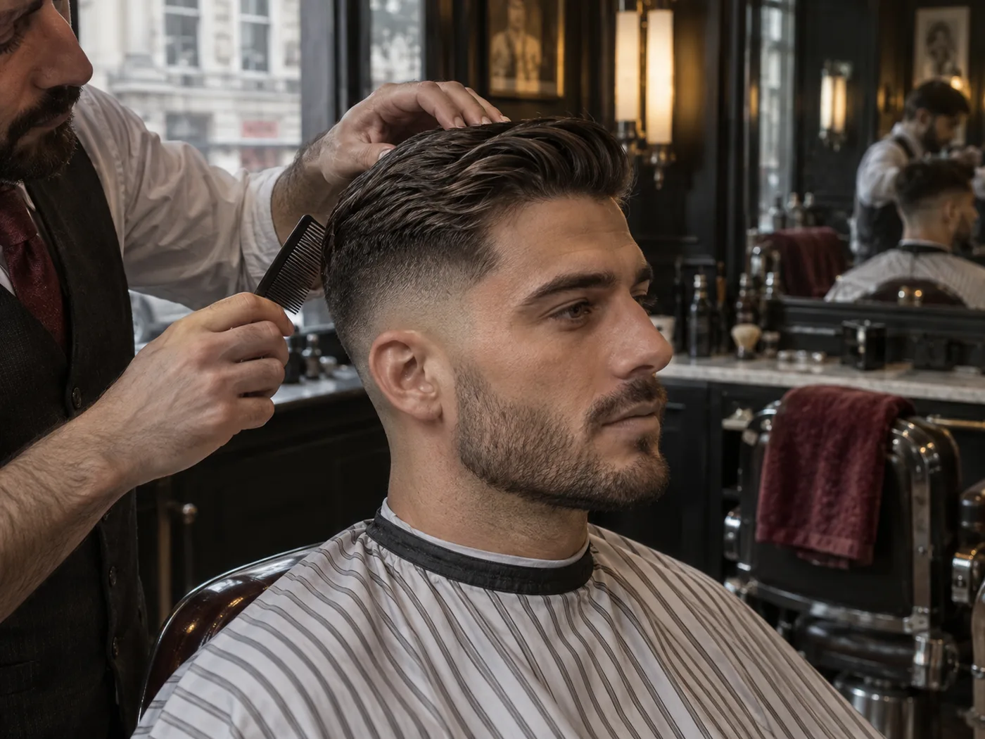Finished fade and styled haircut